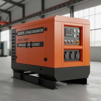 Hochwertiger Wechselrichtergenerator KUBOTA 3-Phasen-Generator 30kva 24kw Stille Genset Dieselgenerator Stille Dachterrasse und geringer Lärm